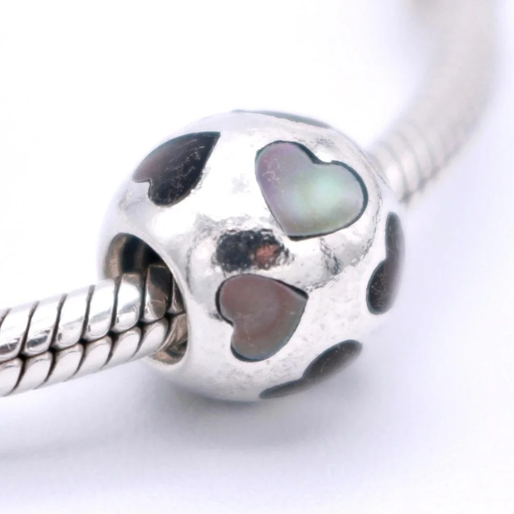 Pandora Solid Sterling Silver Hearts Charm Bead, 925 ALE Bead Only